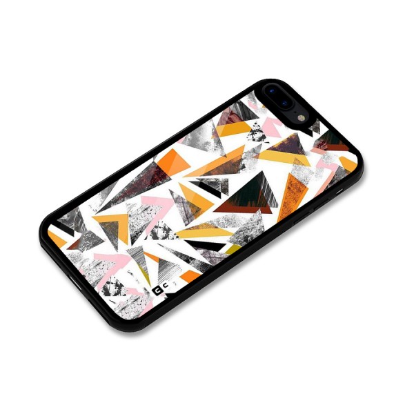 Abstract Sketchy Triangles Glass Back Case for iPhone 8 Plus