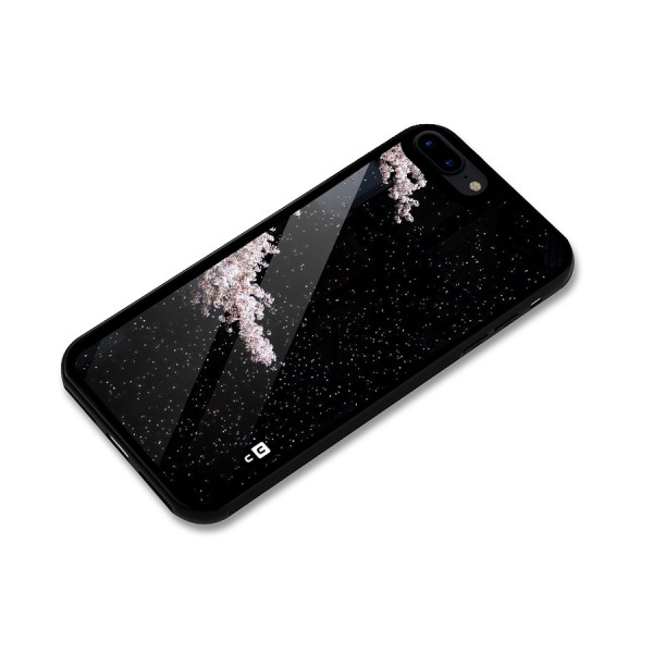 Beautiful Night Sky Flowers Glass Back Case for iPhone 8 Plus
