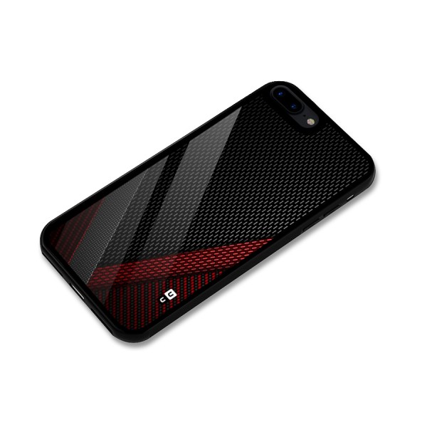 Classy Black Red Design Glass Back Case for iPhone 8 Plus