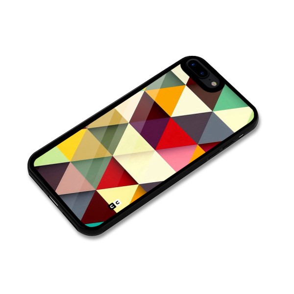 Colored Triangles Glass Back Case for iPhone 8 Plus