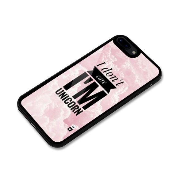 Dont Care Unicorn Glass Back Case for iPhone 8 Plus