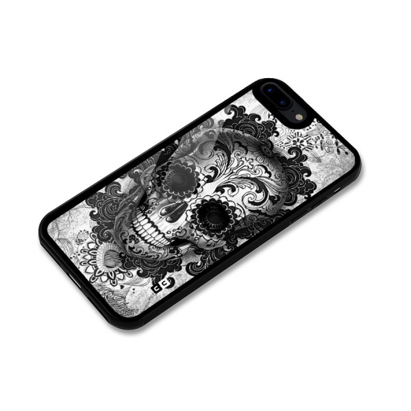Floral Ghost Glass Back Case for iPhone 8 Plus