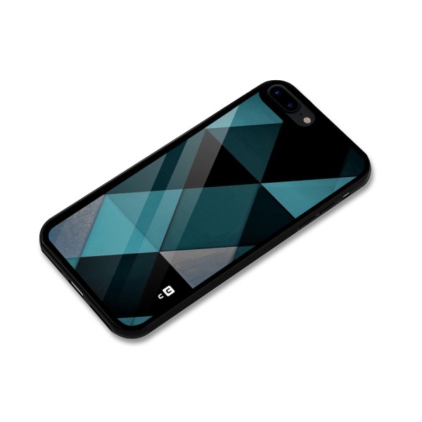 Green Black Shapes Glass Back Case for iPhone 8 Plus