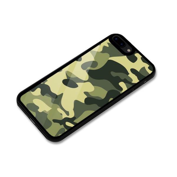 Green Military Pattern Glass Back Case for iPhone 8 Plus