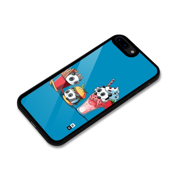 Panda Lazy Glass Back Case for iPhone 8 Plus