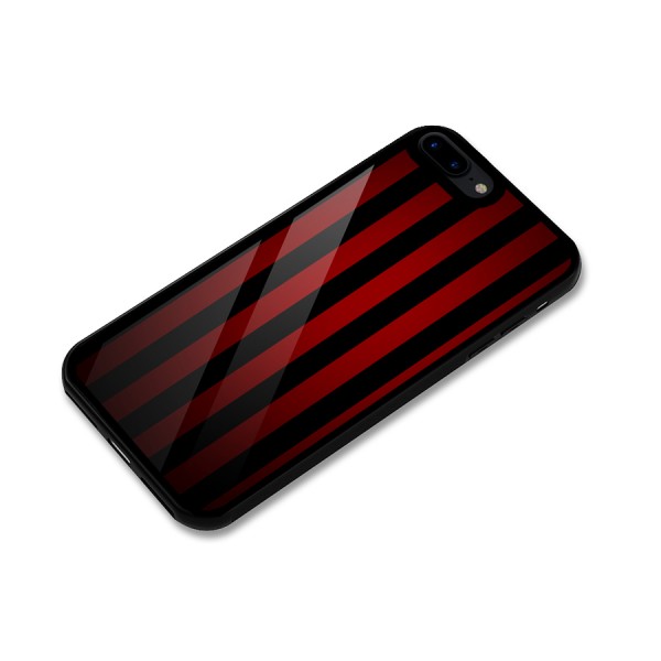 Red Black Stripes Glass Back Case for iPhone 8 Plus