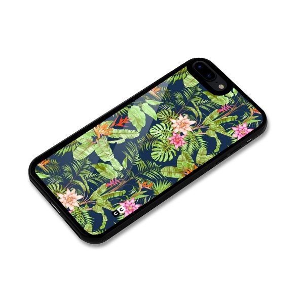 Tiny Flower Leaves Glass Back Case for iPhone 8 Plus