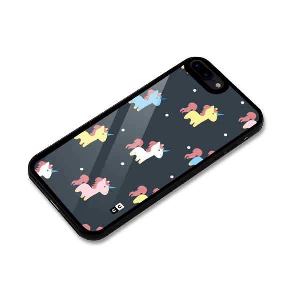 Unicorn Pattern Glass Back Case for iPhone 8 Plus