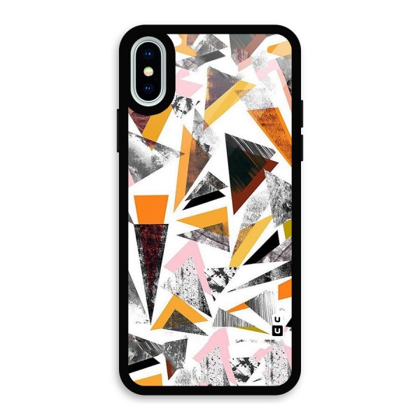 Abstract Sketchy Triangles Glass Back Case for iPhone X