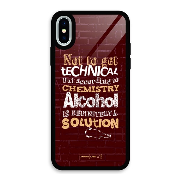 Alcohol is Definitely a Solution Glass Back Case for iPhone X