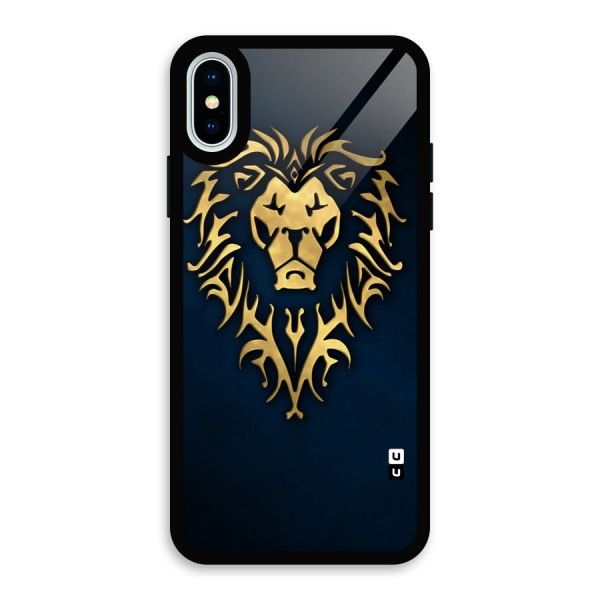 Beautiful Golden Lion Design Glass Back Case for iPhone X
