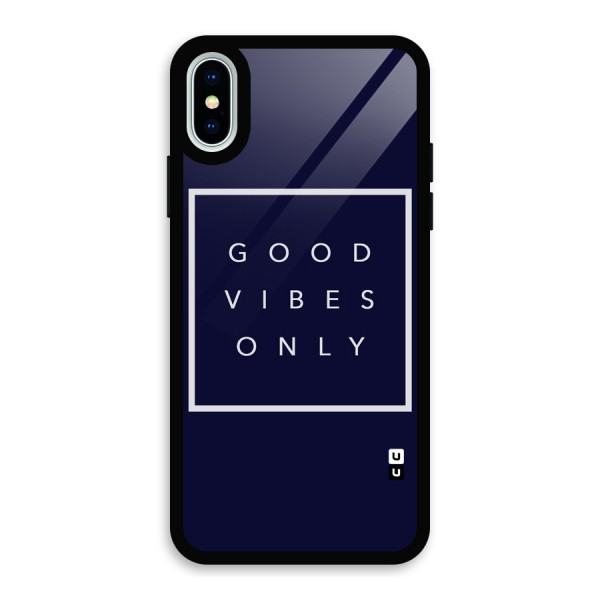 Blue White Vibes Glass Back Case for iPhone X