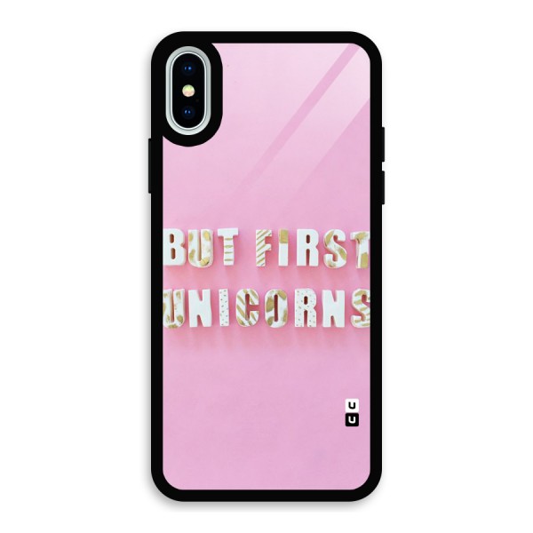 But First Unicorns Glass Back Case for iPhone X