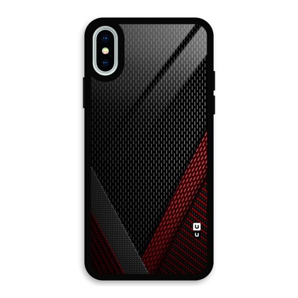 Classy Black Red Design Glass Back Case for iPhone X