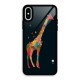 Colored Giraffe Glass Back Case for iPhone X