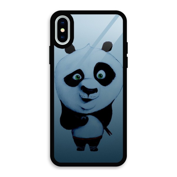 Confused Cute Panda Glass Back Case for iPhone X