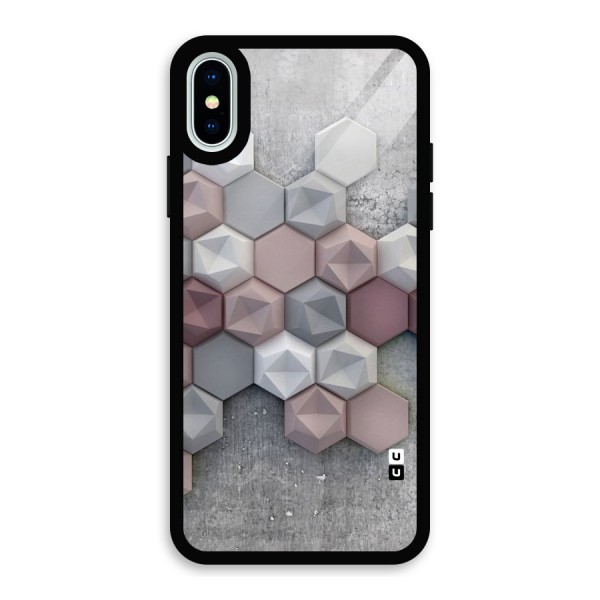 Cute Hexagonal Pattern Glass Back Case for iPhone X