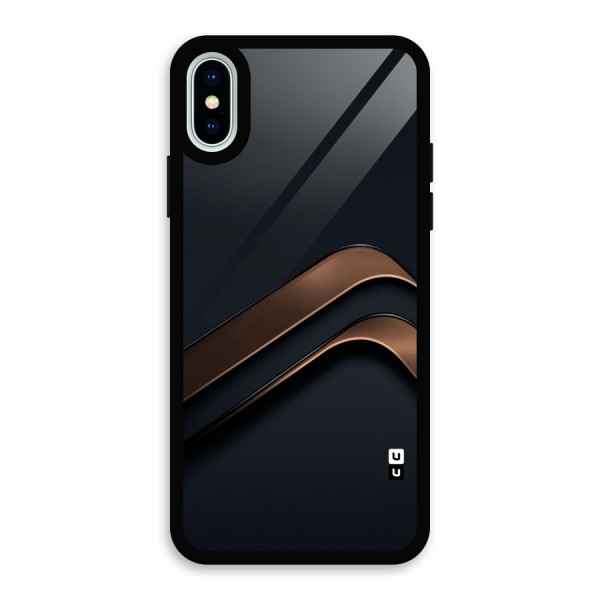 Dark Gold Stripes Glass Back Case for iPhone X