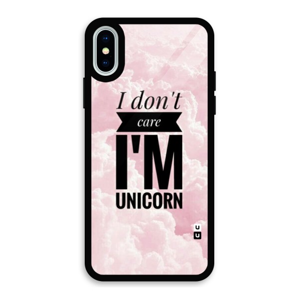 Dont Care Unicorn Glass Back Case for iPhone X