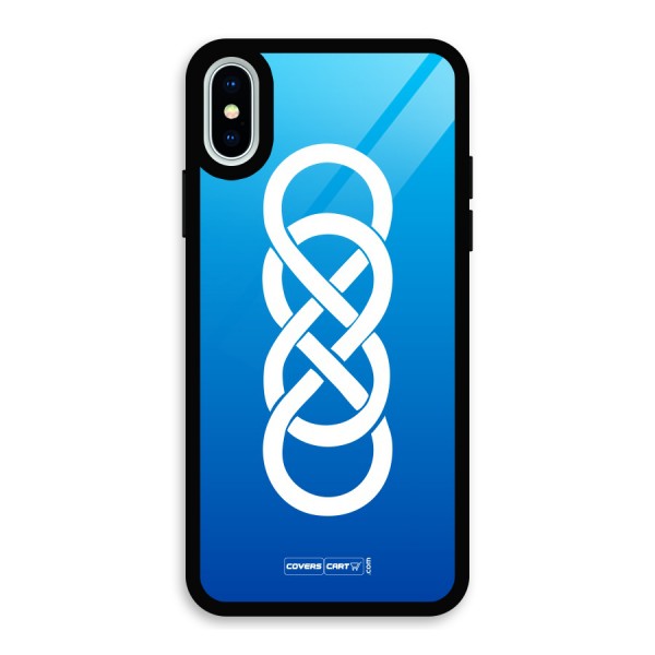 Double Infinity Blue Glass Back Case for iPhone X
