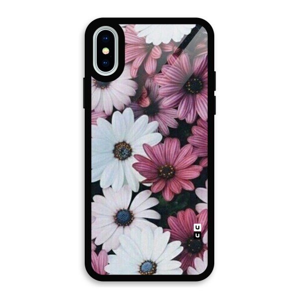 Floral Shades Pink Glass Back Case for iPhone X