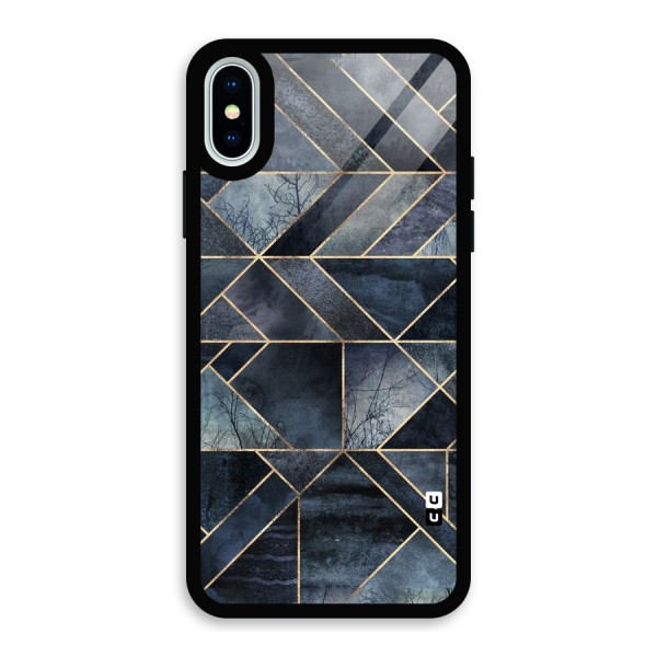Forest Abstract Lines Glass Back Case for iPhone X