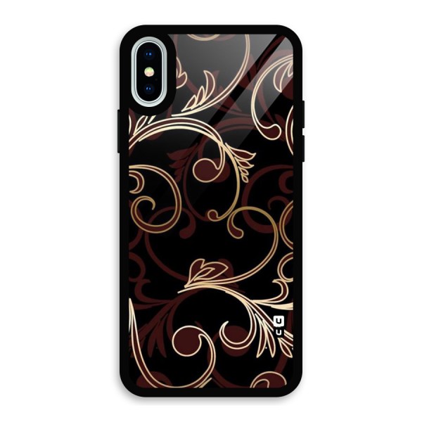 Golden Maroon Beauty Glass Back Case for iPhone X