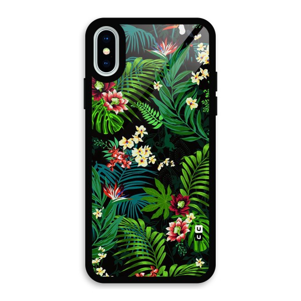 Green Leaf Design Glass Back Case for iPhone X