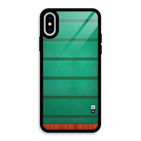Green Wood Stripes Glass Back Case for iPhone X