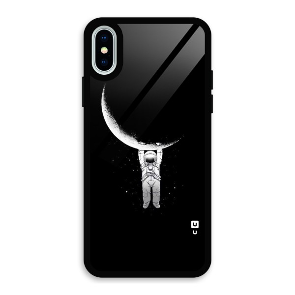 Hanging Astronaut Glass Back Case for iPhone X