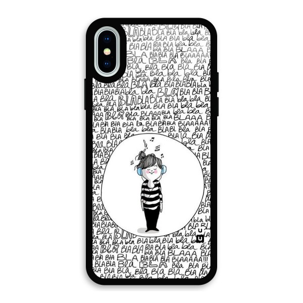 Music And Bla Bla Glass Back Case for iPhone X