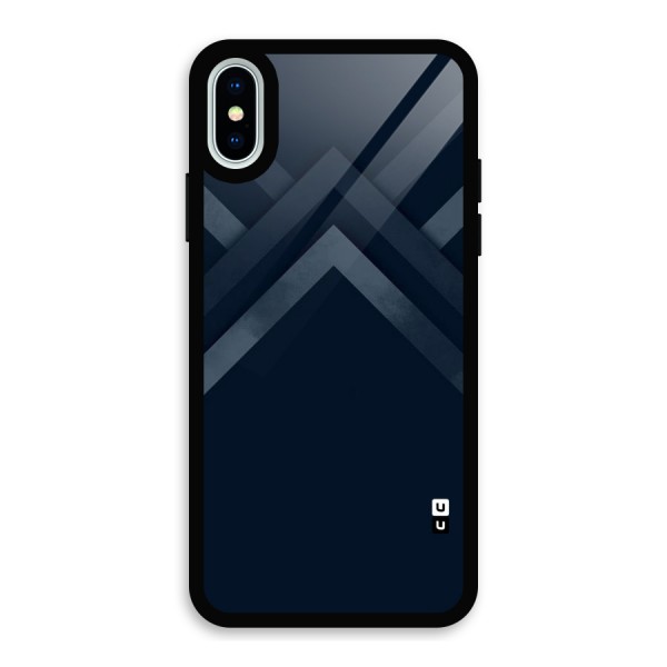 Navy Blue Arrow Glass Back Case for iPhone X