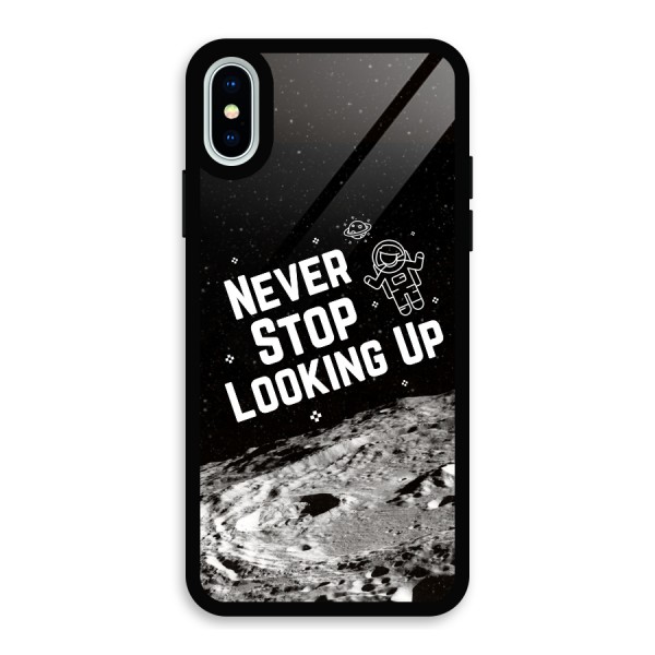 Never Stop Looking Up Glass Back Case for iPhone X