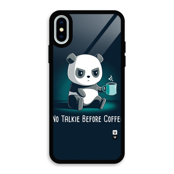 No Talkie Before Coffee Glass Back Case for iPhone X