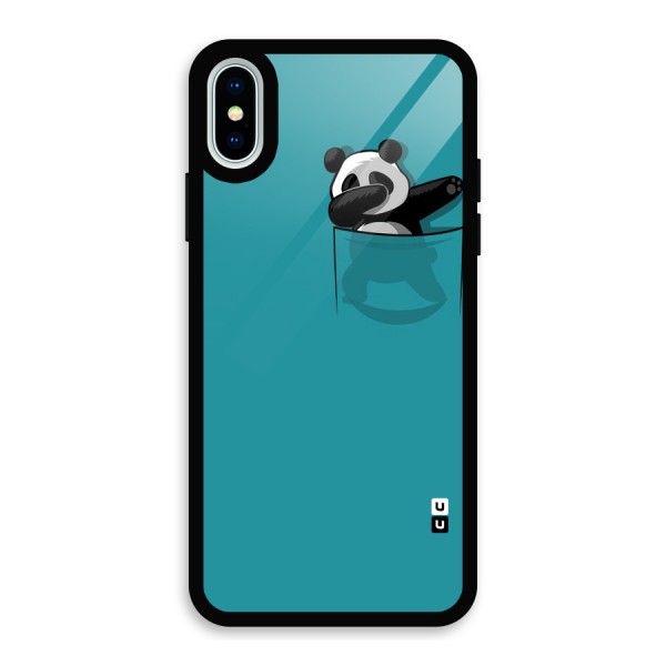 Panda Dabbing Away Glass Back Case for iPhone X