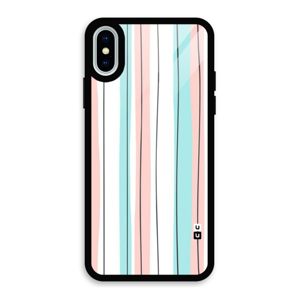 Pastel Tri Stripes Glass Back Case for iPhone X