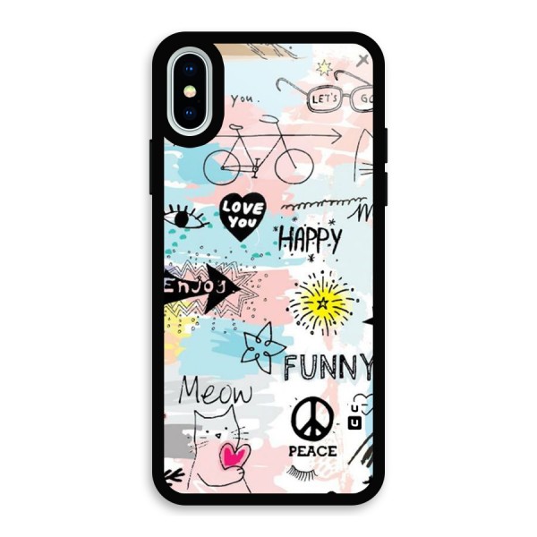 Peace And Funny Glass Back Case for iPhone X