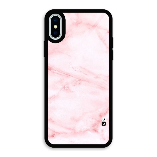 Pink Marble Print Glass Back Case for iPhone X