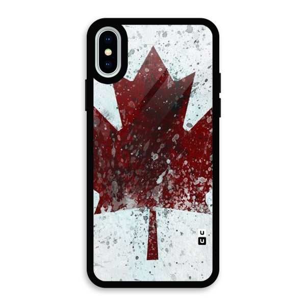 Red Maple Snow Glass Back Case for iPhone X