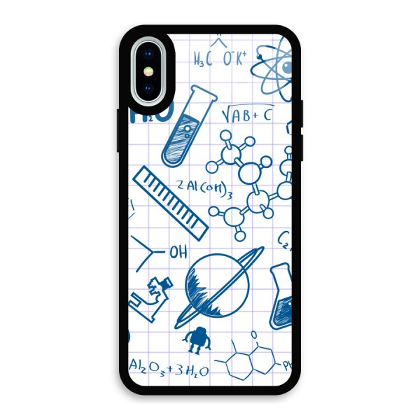 Science Notebook Glass Back Case for iPhone X