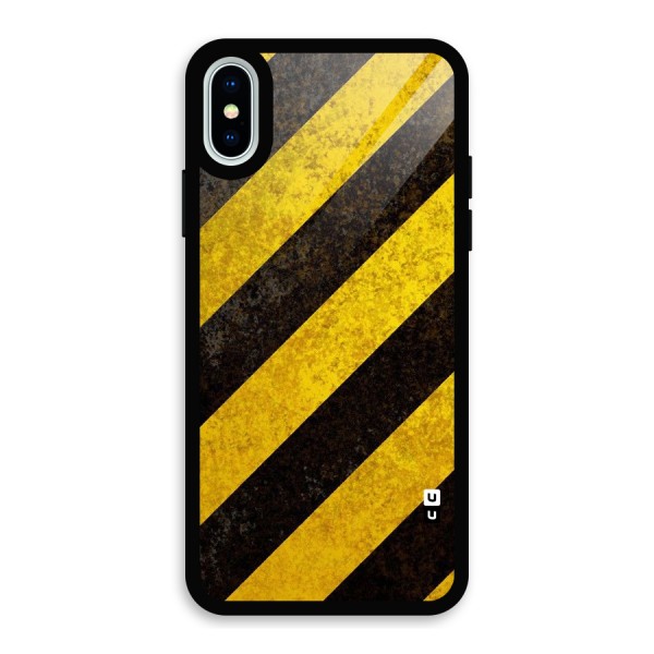 Shaded Yellow Stripes Glass Back Case for iPhone X