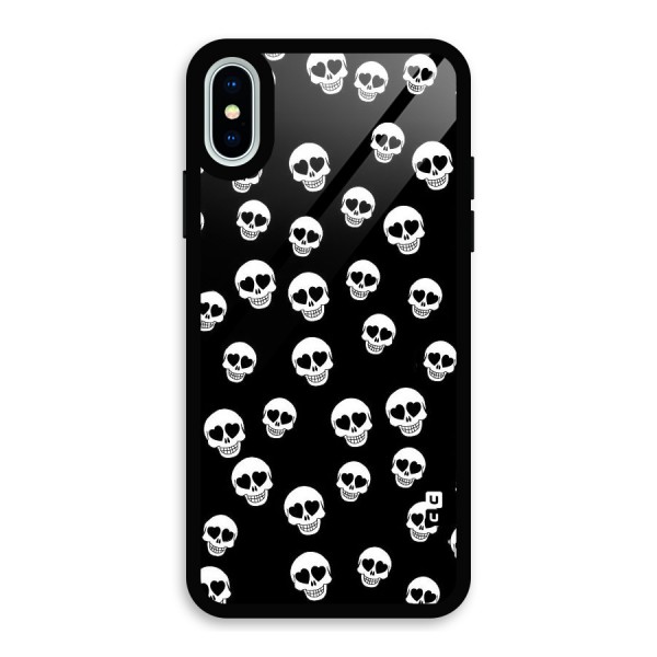 Skull Heart Glass Back Case for iPhone X