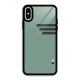 Solid Sports Stripe Glass Back Case for iPhone X