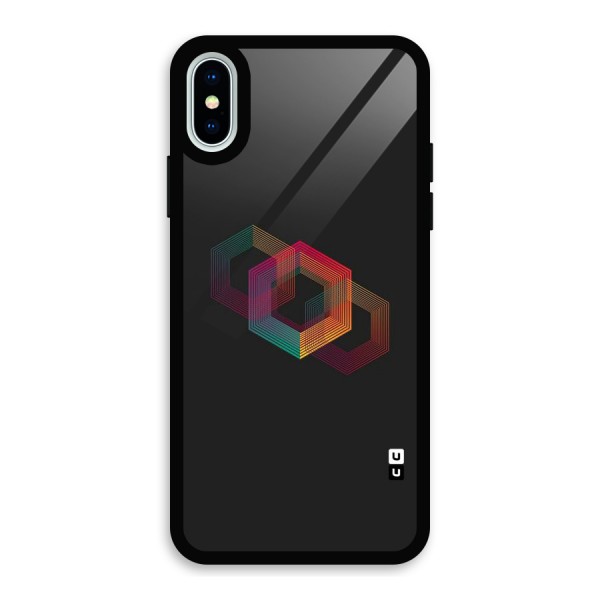 Tri-hexa Colours Glass Back Case for iPhone X