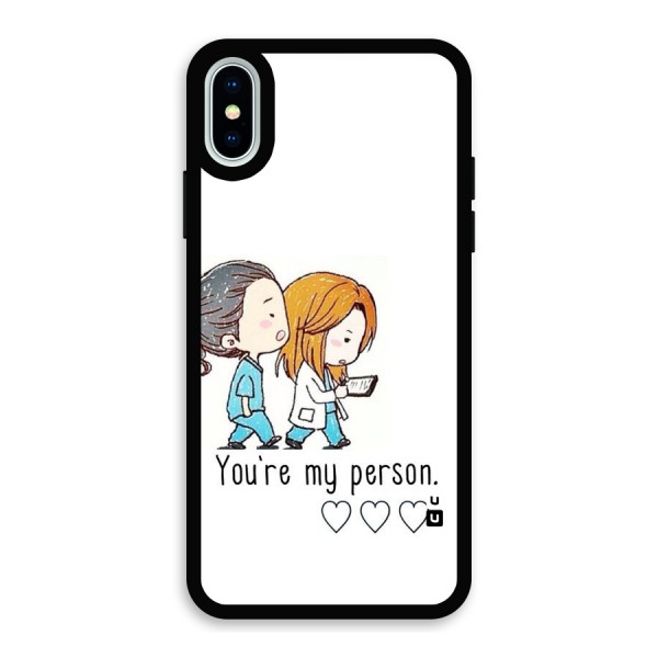 Two Friends In Coat Glass Back Case for iPhone X
