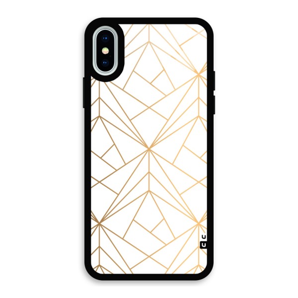 White Golden Zig Zag Glass Back Case for iPhone X