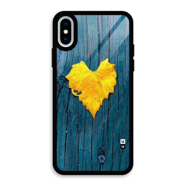 Yellow Leaf Glass Back Case for iPhone X