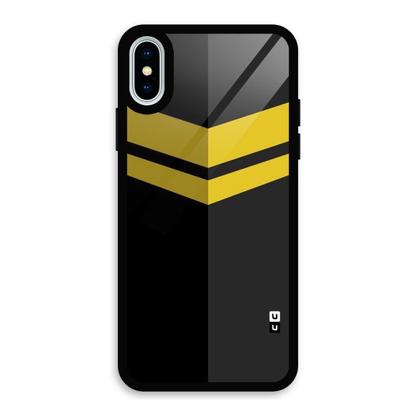 Yellow Lines Glass Back Case for iPhone X