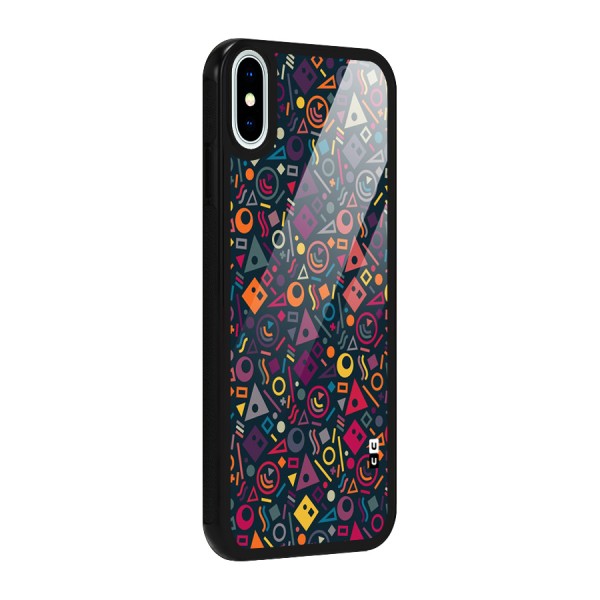 Abstract Figures Glass Back Case for iPhone X