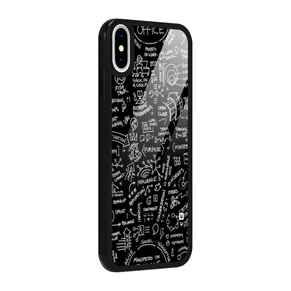 Anatomy Pattern Glass Back Case for iPhone X